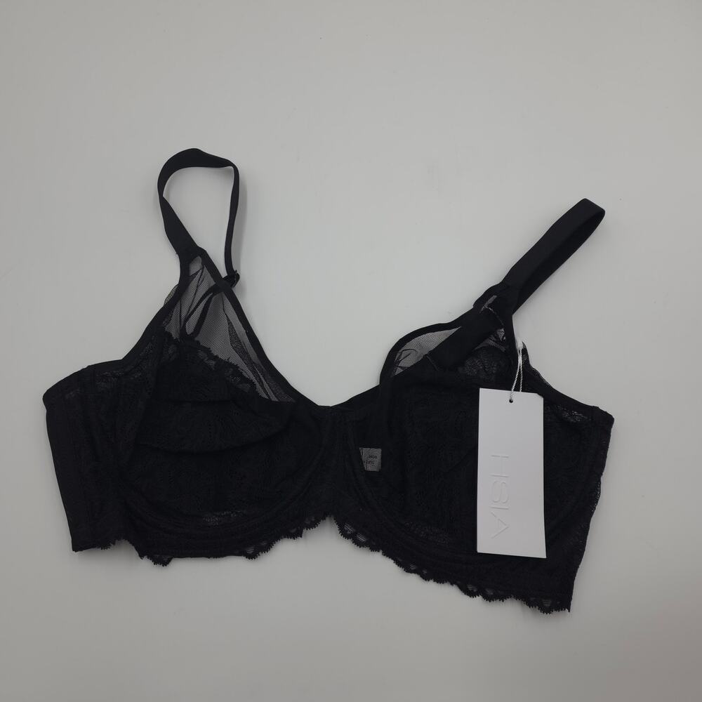 HSIA Bundle of Two Blossom Unlined Underwire Lace Bra Black White Size 34DDD - Picture 2 of 9